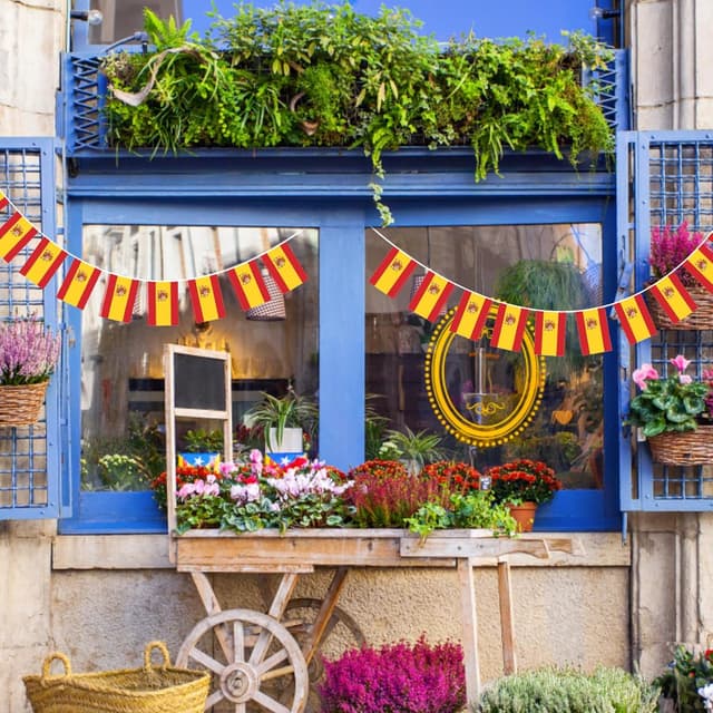 Thumbnail 6 de jijAcraft Spanien-Fahnenkette (11 m) mit 40 doppelseitigen Flaggen, 14 x 21 cm