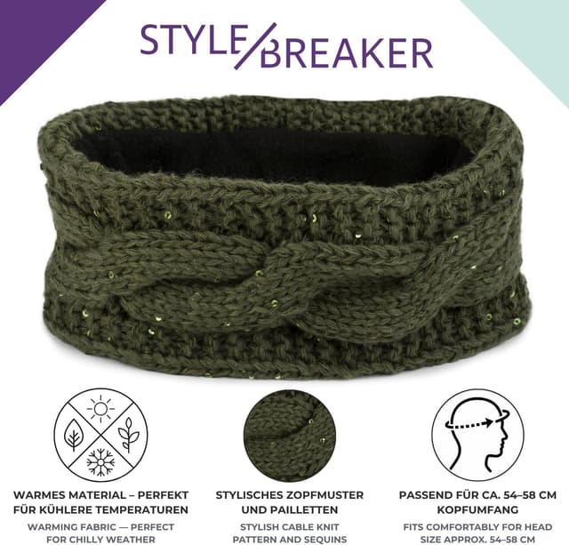 Thumbnail 2 de styleBREAKER Bandeau en grosse maille Cognac 9 cm