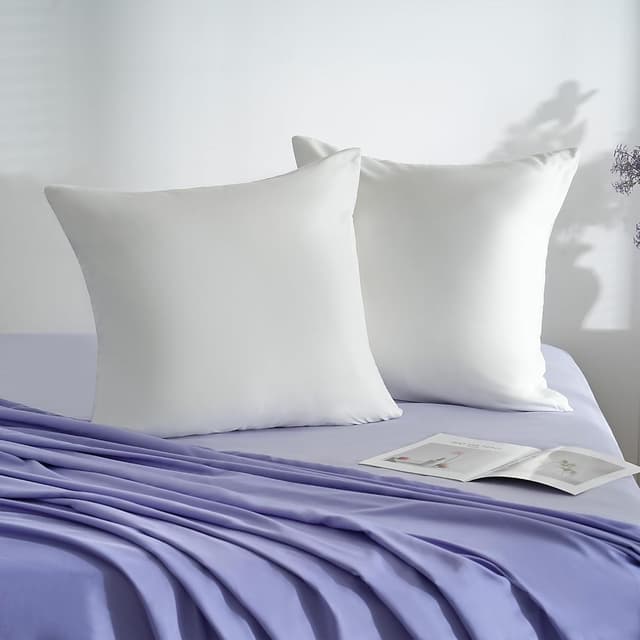 Detalle de Lot de 2 taies d’oreiller AYSW 18 couleurs en microfibre 60x60 cm (blanc) – fermeture éclair