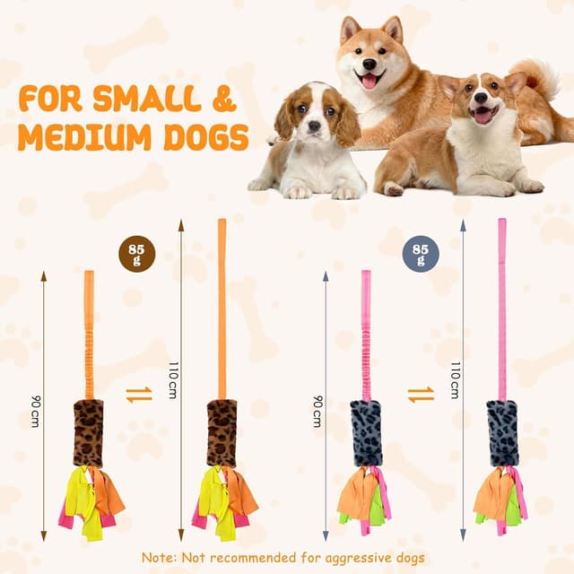 Detalle de Bestwist Dog Tug of War Toy (Interactive Bungee Plush with Squeaker) for Small, Medium and Large Breeds