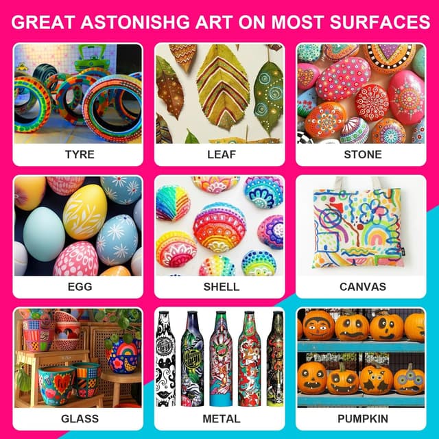 Detalle 2 de Sanyetral 168+2 Acrylic Paint Pens (168 colours) for stone, glass, wood, fabric & more