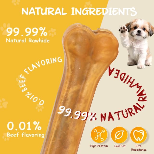 Detalle de Nobleza Osso per Cani 25 cm (6 Pezzi) in Pelle Pressata al Gusto Manzo