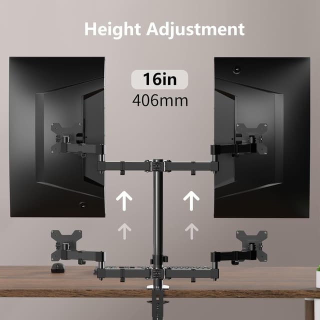 Detalle de Bracwiser MD7821 single fully adjustable standing desk monitor arm (800mm height, VESA 75/100)