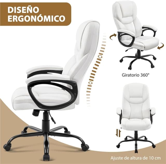 Thumbnail 4 de Yaheetech Silla Oficina Piel Sintética Ergonomica
