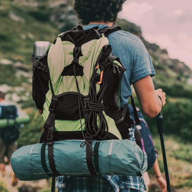 Detalle de Flintronic Mousqueton à verrouillage en alliage d’aluminium (forme D) pour hamac, camping, randonnée, ski et vélo