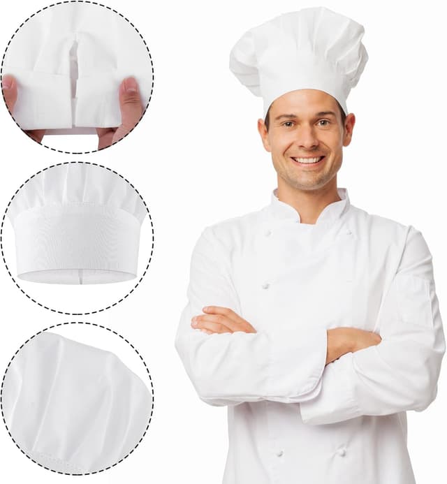 Detalle de Lusofie Adult Chef Hat 22cm height