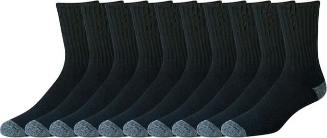 Detalle de Amazon Essentials Homme – chaussettes mi-mollet en coton confortables (lot de 10, semi-rembourrées)