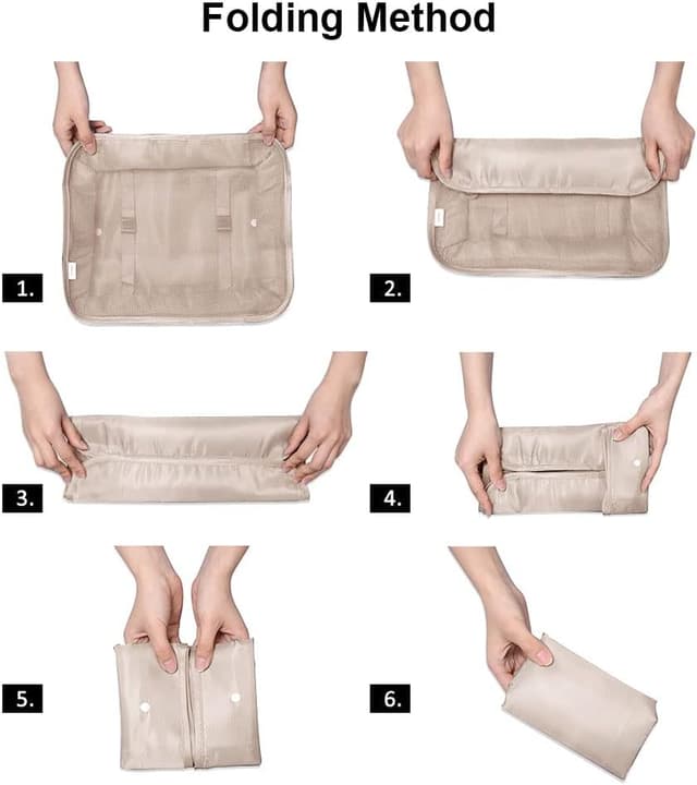 Detalle de OSDUE Organizer Valigia da viaggio 9 pezzi con sistema a cubi e sacche beige