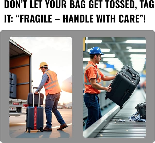 Detalle de TWICK 2x luggage straps for fragile bags