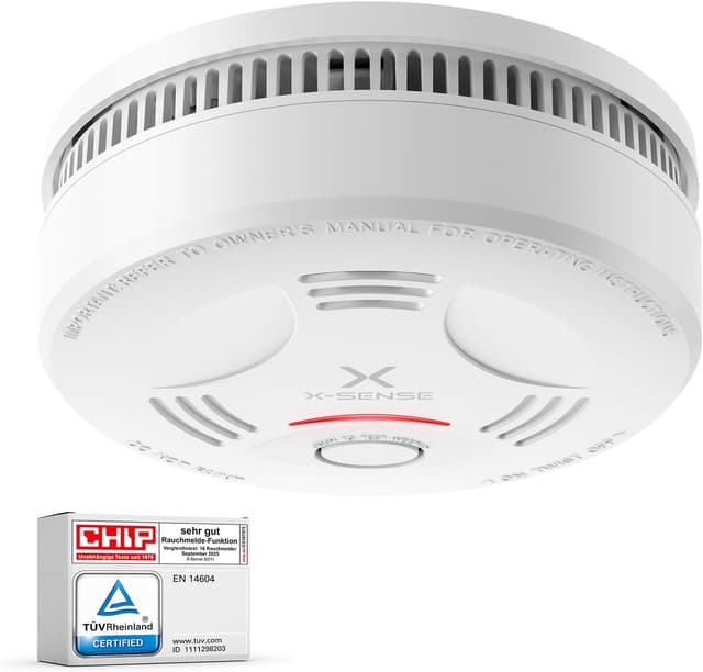Detalle de X-Sense Rauchwarnmelder SD11 mit 10-Jahres-Batterie (TÜV Rheinland, EN 14604), 1er-Set