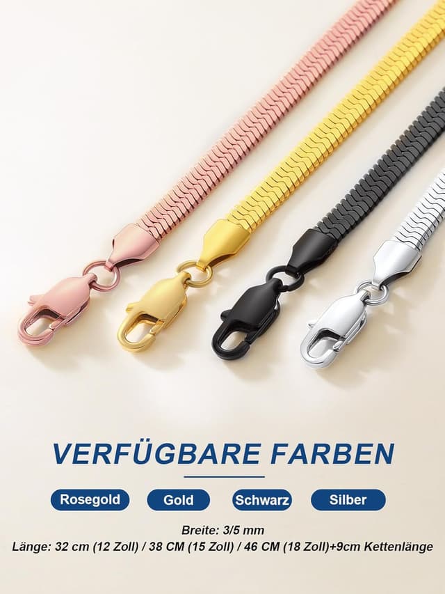 Thumbnail 4 de ChainsPro Halskette Flache Schlangenkette 3mm/5mm