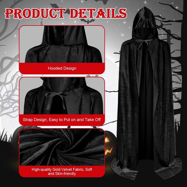 Thumbnail 1 de AOOWU Umhang mit Kapuze für Halloween