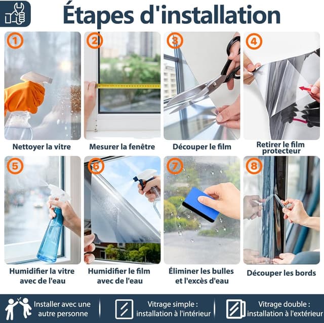 Thumbnail 6 de Film fenêtre Zindoo Anti-UV et anti-regard effet miroir électrostatique 44,5 x 200 cm