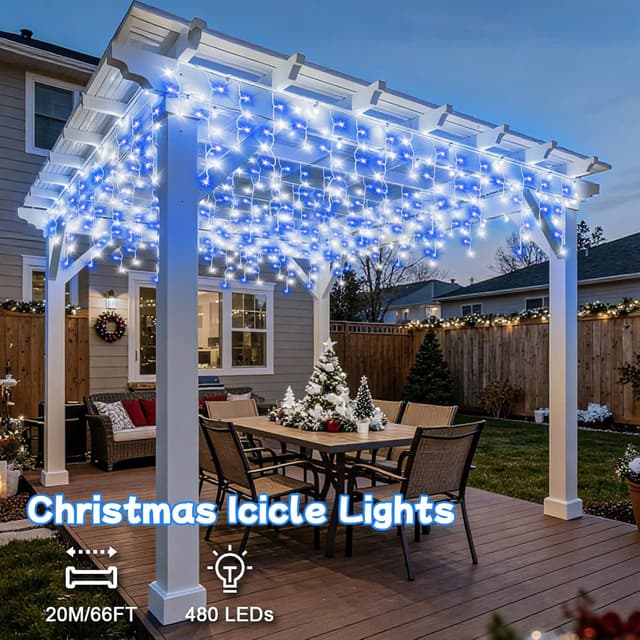 Detalle 1 de cshare Icicle Lights Outdoor 20M 480 LEDs