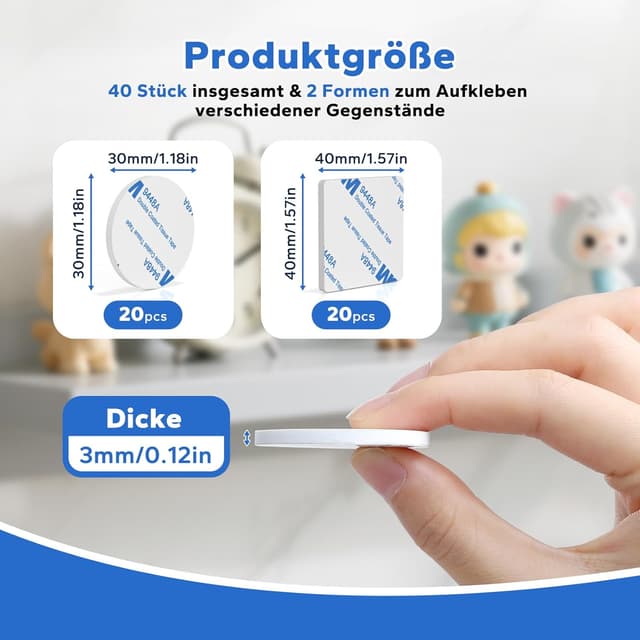 Detalle 2 de HOMMAND Klebepads Doppelseitig 40 Stück