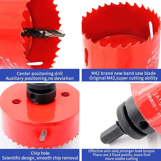 Detalle de LAIWEI 6.5 Inch (165mm) Hole Saw with A2 Heavy Duty Arbor for Thin Sheet Metal