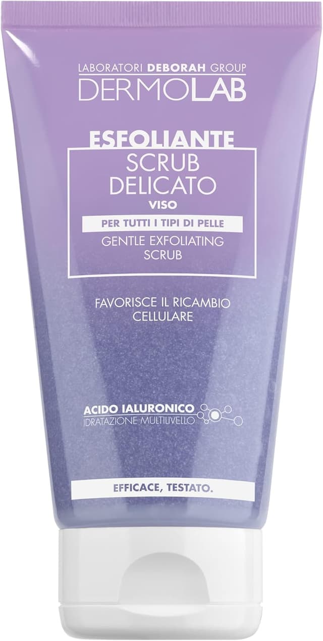 Detalle de Scrub Viso Delicato Dermolab con perlite vulcanica e pool di acido ialuronico, effetto idratante e illuminante (150 ml)