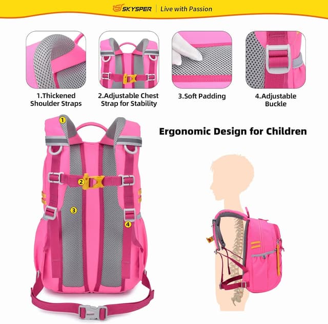 Detalle de SKYSPER Kids Backpack 12L – Lightweight school and outdoor day bag for ages 4–8
