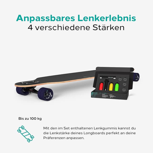 Detalle de Sporterra Longboard (Sommer-Angebot) – Longboard für Erwachsene und Jugendliche mit Ahorn-Deck