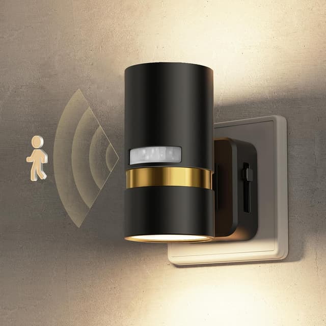 Detalle de LOHAS-LED Nachtlicht-Steckdose mit Bewegungsmelder, 1W LED, dimmbar (3000K warmweiß)