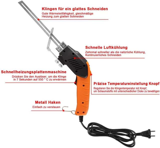 Detalle de HYPEJET 200W Elektrischer Styroporschneider mit luftgekühltem Heißmesser