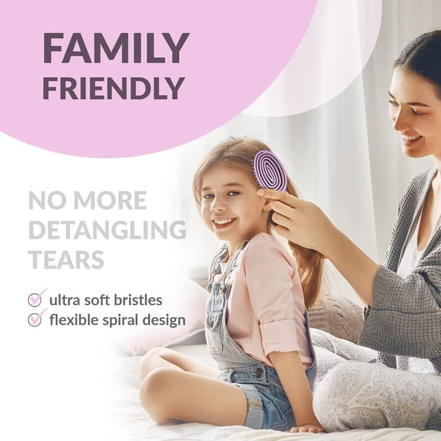 Detalle 2 de marQus Bio Haarbürste ohne Ziepen (Blush Pink) – Entwirrbürste mit Doppelspiralfeder