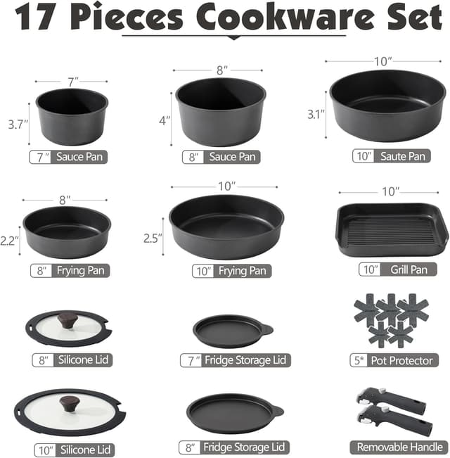 Detalle 2 de SENSARTE 17 Piece Cookware Set