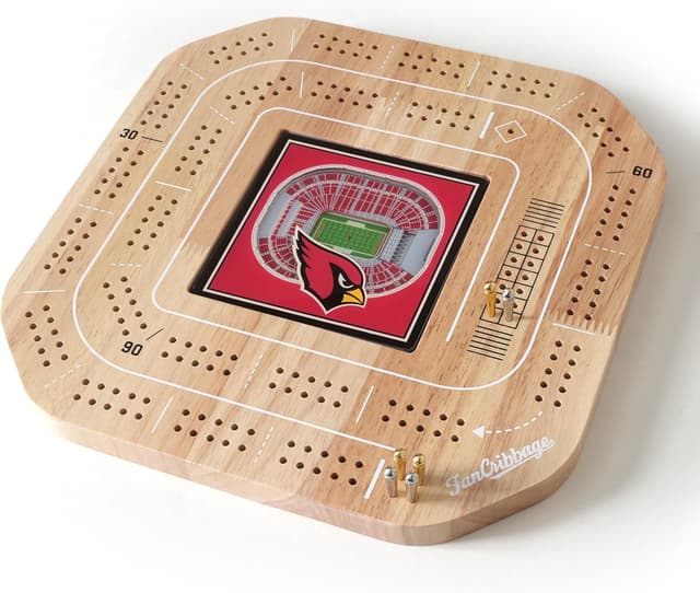 Detalle 2 de YouTheFan NFL Licensed Fan Cribbage Wood Board Game (2-Player)