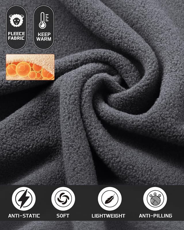 Detalle de 33,000ft Herren-Fleecejacke mit Stehkragen – leichte Warmjacke für Übergang, Outdoor & Freizeit