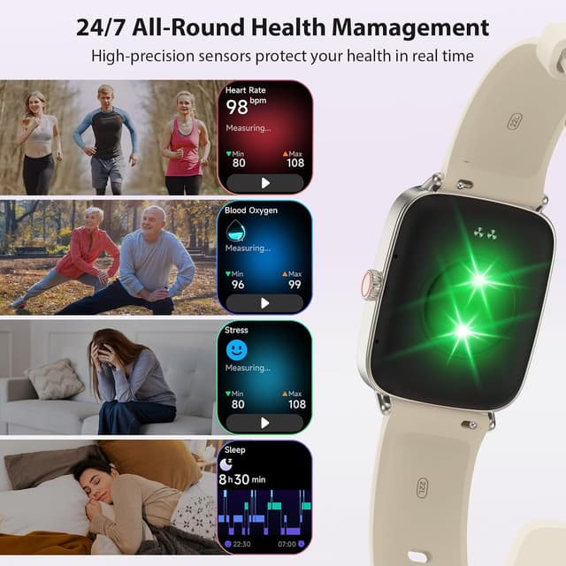 Detalle 2 de Yoever Smart Watch for Women (Answer/Make Calls) with 1.85" HD Screen, Bluetooth 5.3 & IP68