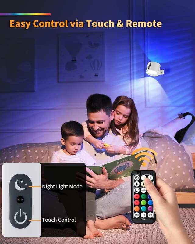 Detalle de LuminexDesigns Set 2 applique LED da parete senza fili con telecomando, touch e ricarica USB-C