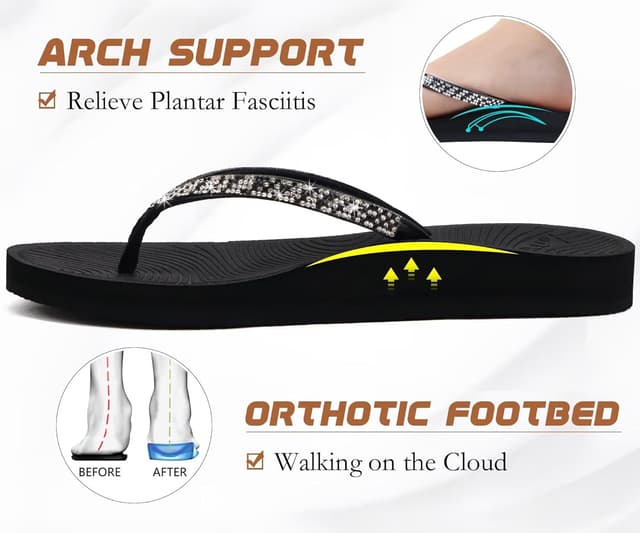 Detalle de KuaiLu Rhinestone Flip Flops 2026 for Women đĄ