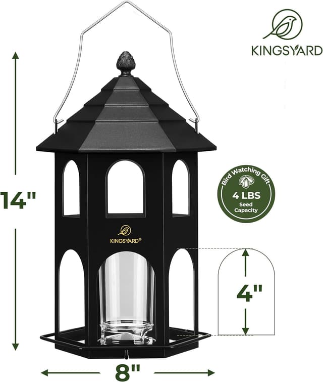 Detalle de Kingsyard metal bird feeder 4 lb capacity