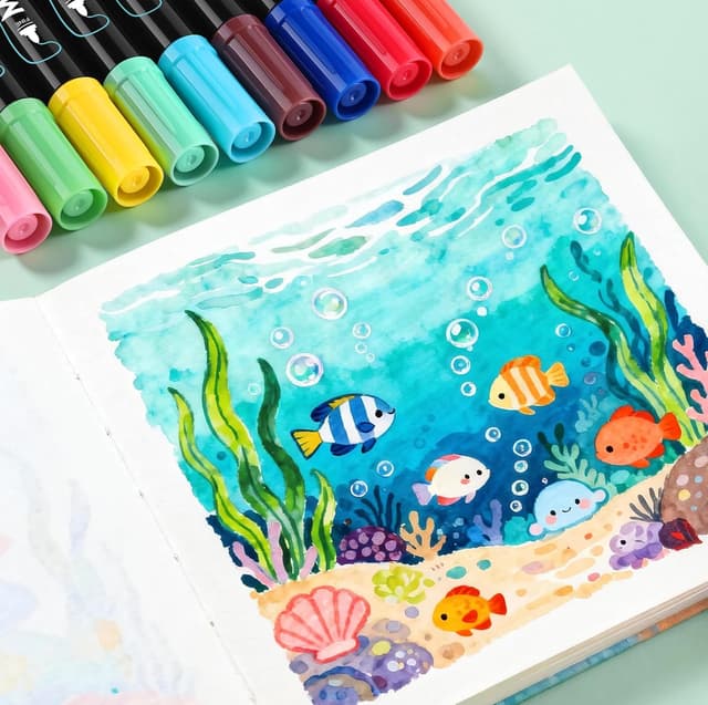 Detalle de MarkMuse 72 acrylic paint pens, dual tip