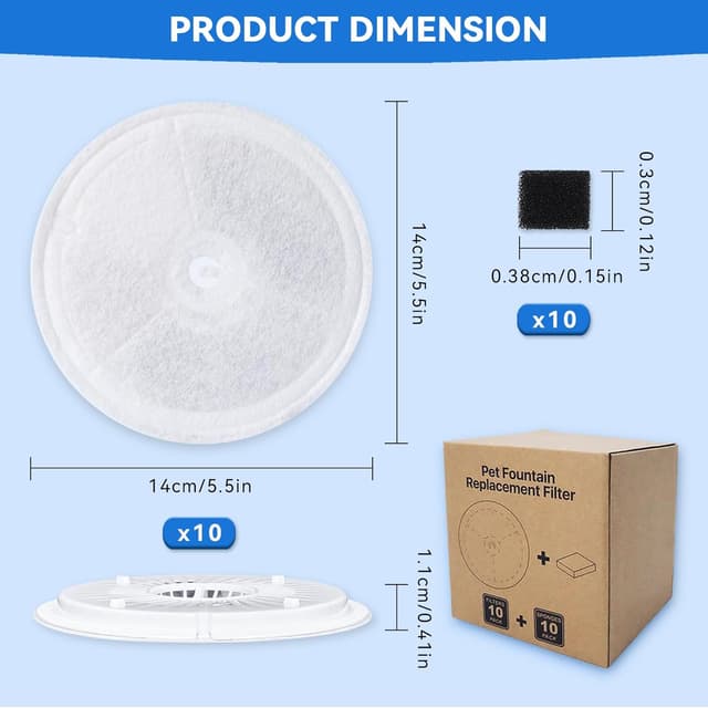 Thumbnail 6 de Replacement cat fountain filters 20 pack