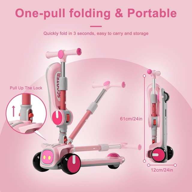 Thumbnail 5 de Unbreakable 2-in-1 Kids Scooter Ages 3-8 🛴