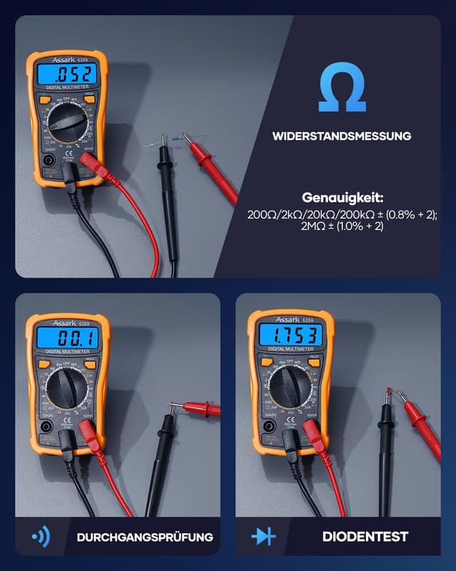 Thumbnail 5 de Assark Digital Multimeter Voltmeter 1 Gerät
