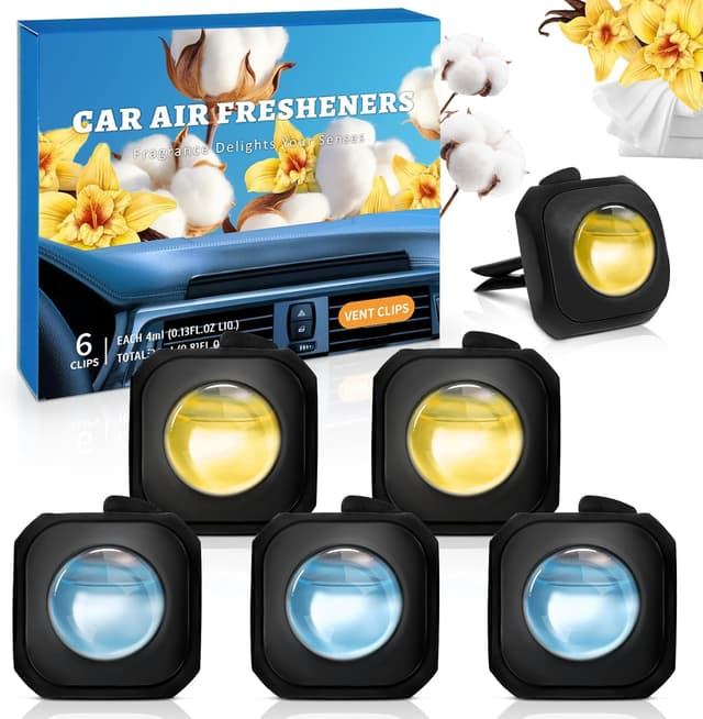 Detalle de SCENTORINI Auto Lufterfrischer-Clips mit Baumwolle- und Vanilleduft (4 ml, 6 Stück)