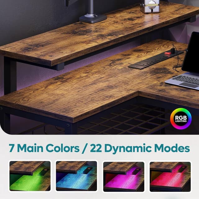 Detalle 2 de Bestier L-shaped desk 147cm with power