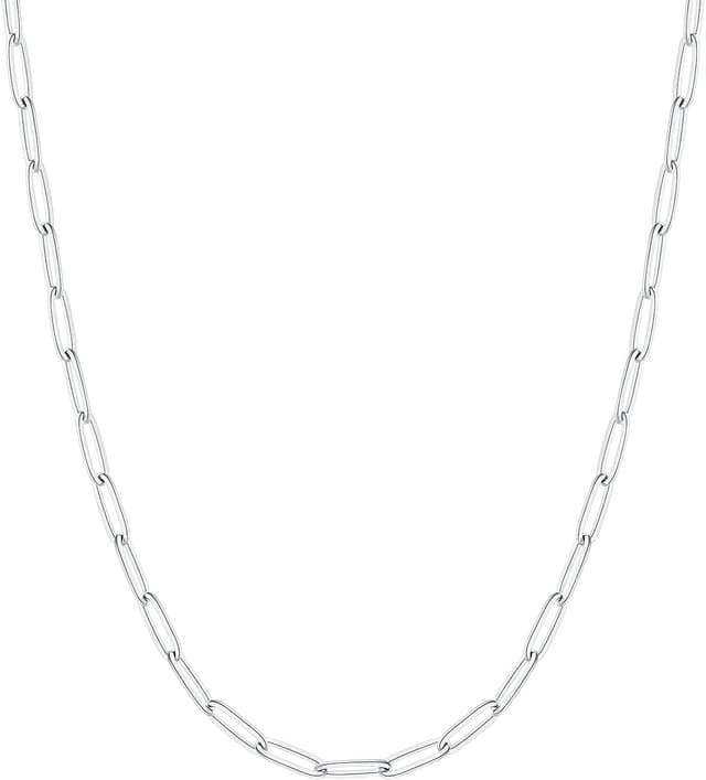 Detalle de FOCALOOK Gliederkette Damen aus 316L Edelstahl – Trombone-/Büroklammer-Kettenglieder, 3 mm breit