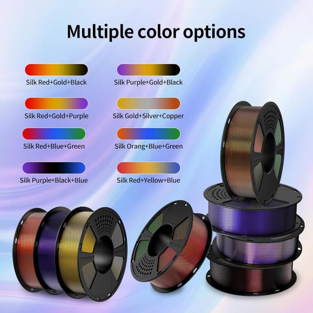Detalle de GIANTARM Silk PLA Filament 1,75 mm (±0,02 mm) tricolor Rot+Grün+Blau, 1 kg – vakuumverpackt