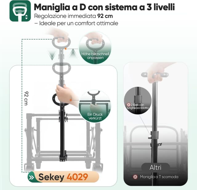 Thumbnail 2 de Sekey Carrello pieghevole 60L 80KG Blu