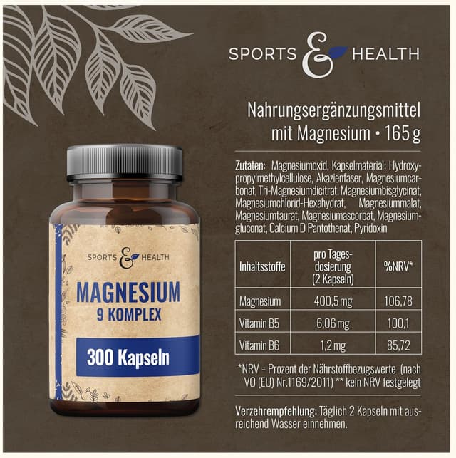 Thumbnail 1 de Magnesium Komplex 400mg 300 Kapseln