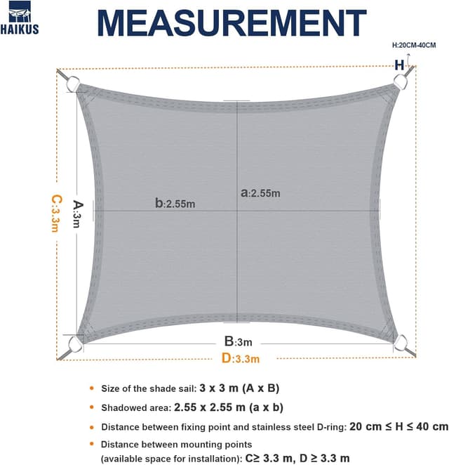 Detalle de Voile d’ombrage HAIKUS carré 3x3 m imperméable en PES, crème