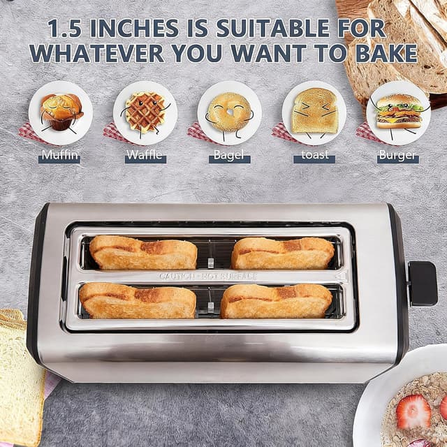 Thumbnail 4 de 4 Slice Long Slot Toaster 1.5" Slots 🍞