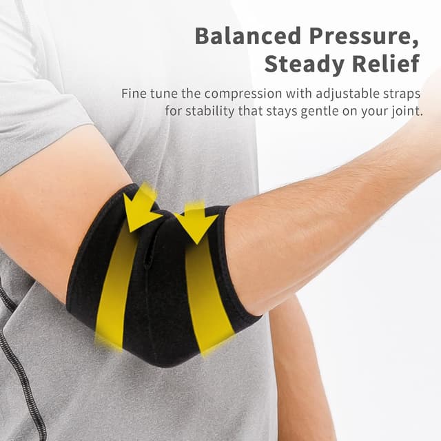 Detalle 2 de BRACOO Elbow Support Brace (ES10) – Adjustable Neoprene Sleeve for Tennis, Golf, Pickleball & Gym