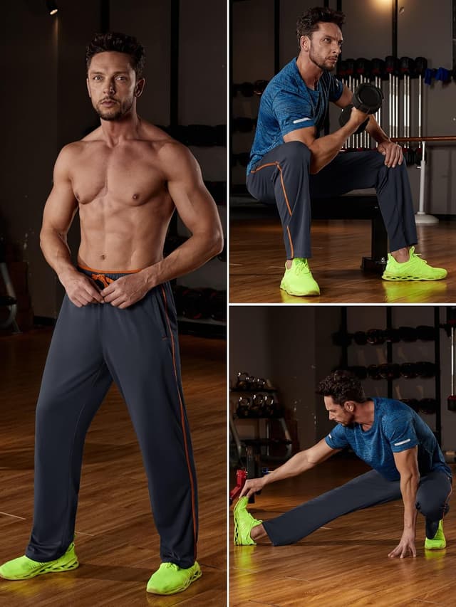 Detalle 2 de MAGCOMSEN Mens Tracksuit Bottoms Lightweight Quick-Dry Joggers with Zip Pockets