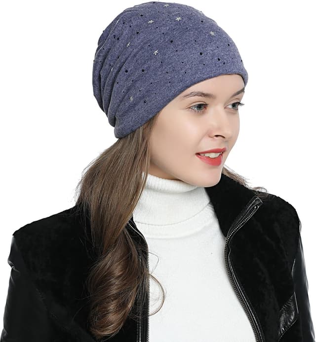 Detalle de Bonnet slouch hiver DonDon doublé, étoiles