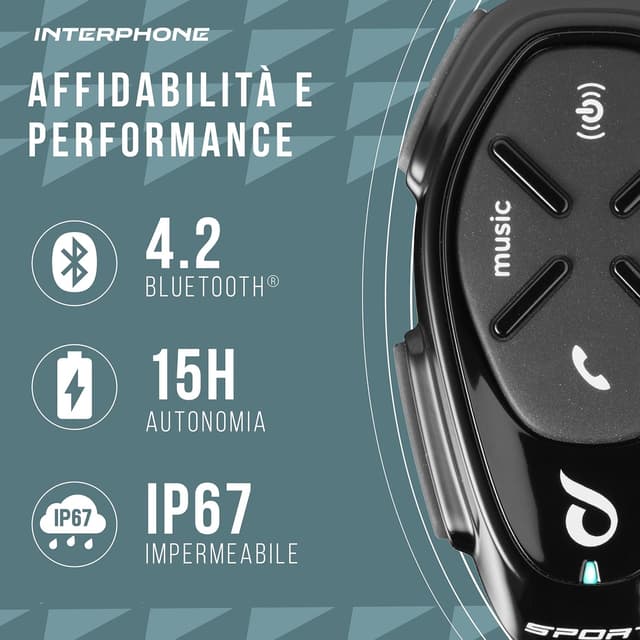 Detalle de INTERPHONE SPORT HD Interfono da casco doppio 1 km