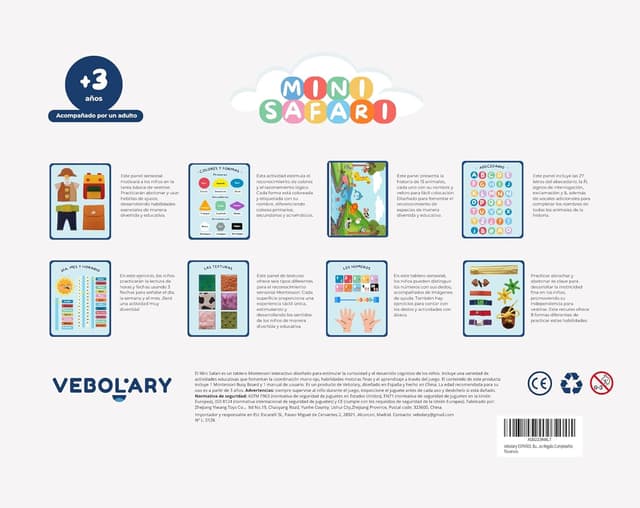 Detalle de Vebolary Busy Board Montessori: Juguete Educativo 🧠 para niños